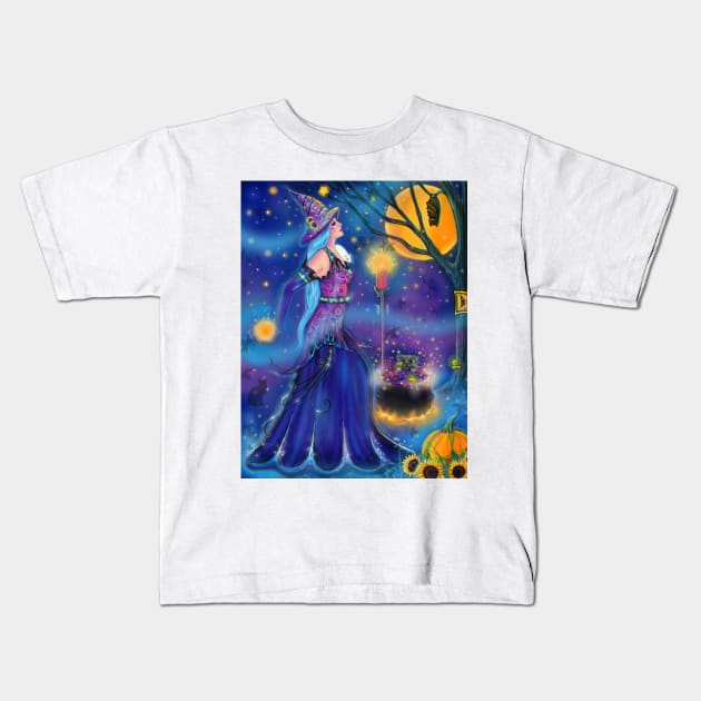 Strange Brew Halloween witch by Renee Lavoie Kids T-Shirt by ReneeLLavoie